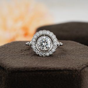 14KT White Gold Moissanite Engagement Ring | Darby Diamonds